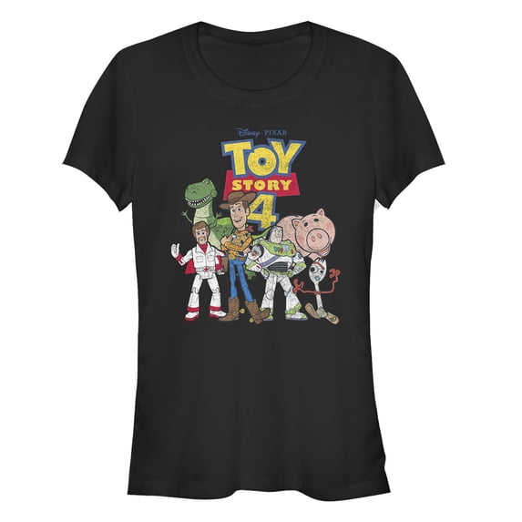 Junior's Toy Story Character Logo Party Graphic Tee Black Large