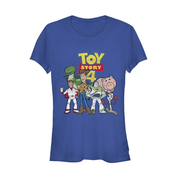 Junior's Toy Story Character Logo Party Graphic Tee Royal Blue X Large