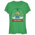 thumbnail image 1 of Junior's Toy Story Christmas Alien Snow Globe  Graphic Tee Kelly Green Large, 1 of 2