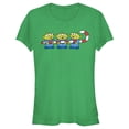 thumbnail image 1 of Junior's Toy Story Christmas Candy Cane Alien  Graphic Tee Kelly Green Large, 1 of 2