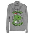 thumbnail image 1 of Junior's Toy Story Christmas Santa Rex  Cowl Neck Sweatshirt Gray Heather Large, 1 of 3