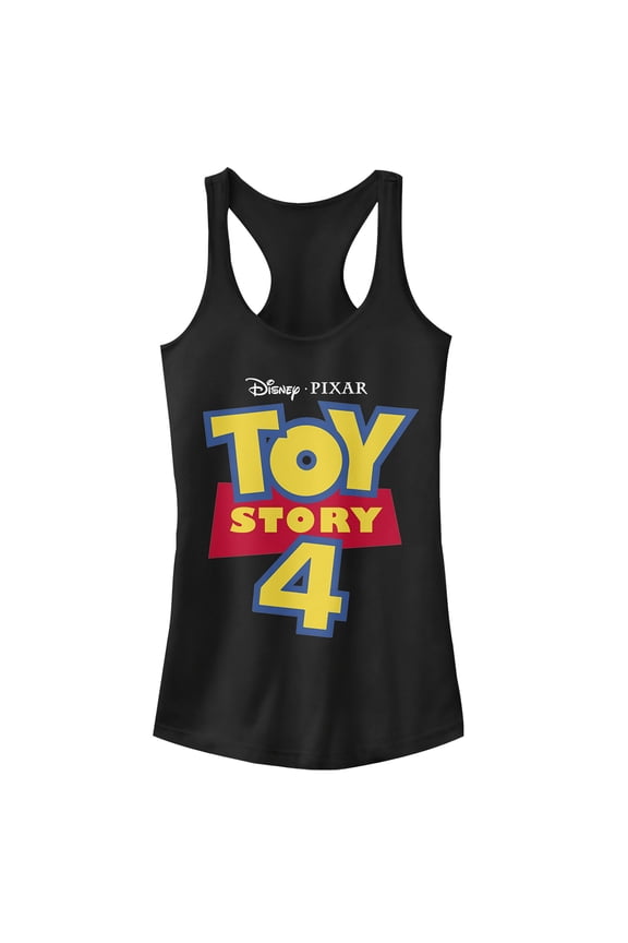 Junior's Toy Story Classic Logo Racerback Tank Top Black Large