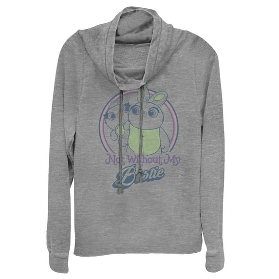 Junior's Toy Story Ducky & Bunny Besties Cowl Neck Sweatshirt Gray Heather 4X Large