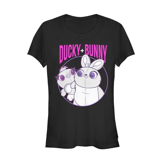 Junior's Toy Story Ducky & Bunny Circle Portrait Graphic Tee Black Small