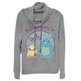 thumbnail image 1 of Junior's Toy Story Ducky & Bunny Feelin' Happy  Cowl Neck Sweatshirt Gray Heather Small, 1 of 3