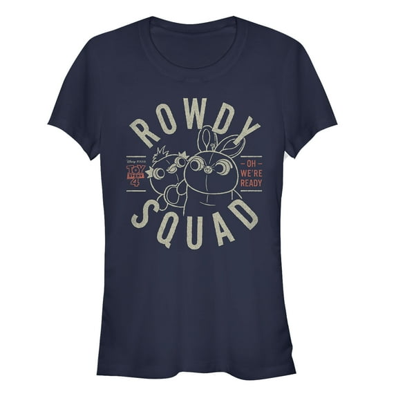 Junior's Toy Story Ducky & Bunny Ready Rowdy Squad Graphic Tee Navy Blue Large