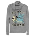 thumbnail image 1 of Junior's Toy Story Ducky & Bunny Squad  Cowl Neck Sweatshirt Gray Heather 3X Large, 1 of 3