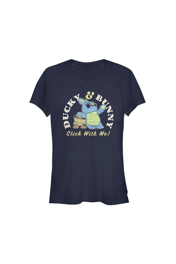 Junior's Toy Story Ducky & Bunny With It Motto Graphic Tee Navy Blue Medium