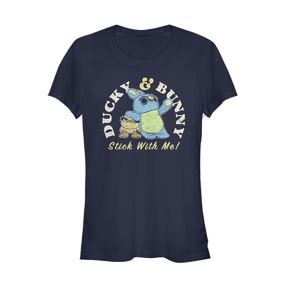 Junior's Toy Story Ducky & Bunny With It Motto Graphic Tee Navy Blue X Large