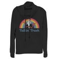 thumbnail image 1 of Junior's Toy Story Forky Talkin' Trash Rainbow Cowl Neck Sweatshirt Black Medium, 1 of 3
