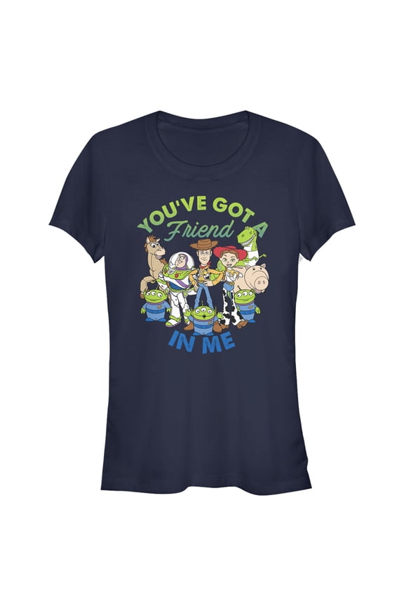 Junior's Toy Story Friend in Me Scene Graphic Tee Navy Blue Large