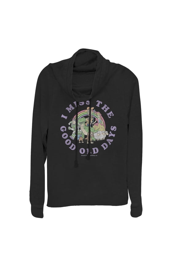 Junior's Toy Story Good Old Days Cowl Neck Sweatshirt Black Small
