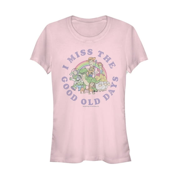 Junior's Toy Story Good Old Days Graphic Tee Light Pink Medium