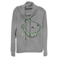 thumbnail image 1 of Junior's Toy Story Grinning Rex Face  Cowl Neck Sweatshirt Gray Heather 2X Large, 1 of 3