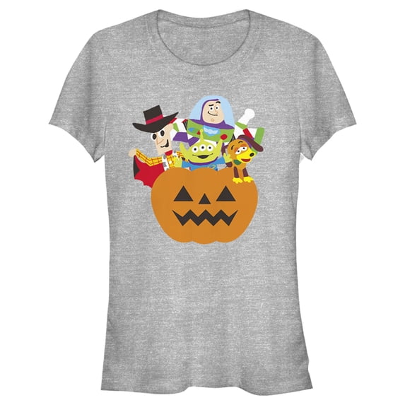 Junior's Toy Story Halloween Toy Treats Graphic Tee Athletic Heather 2X Large