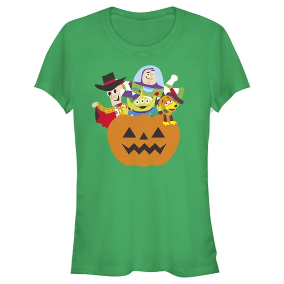 Junior's Toy Story Halloween Toy Treats Graphic Tee Kelly Green Small