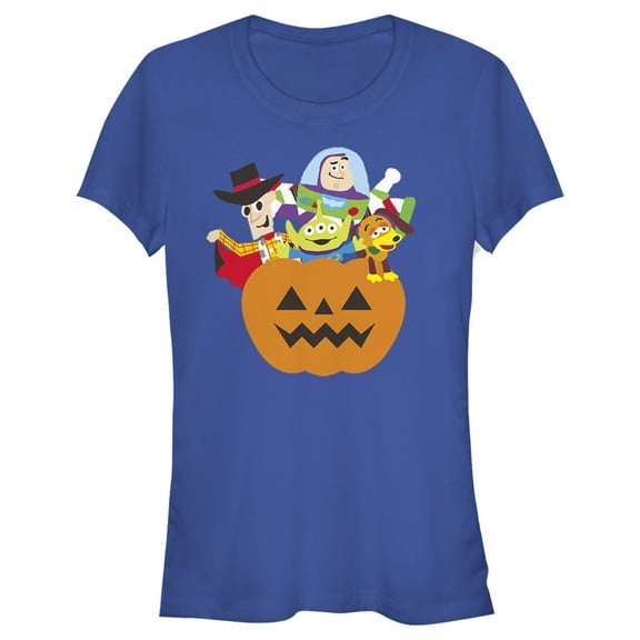 Junior's Toy Story Halloween Toy Treats Graphic Tee Royal Blue 2X Large
