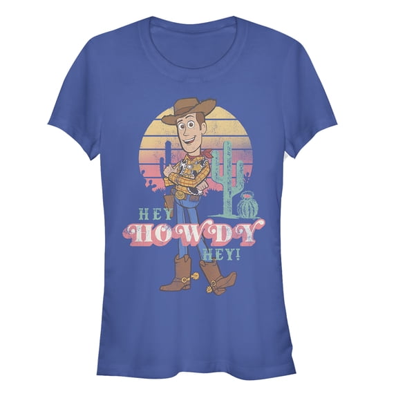 Junior's Toy Story Hey Howdy Woody Graphic Tee Royal Blue 2X Large