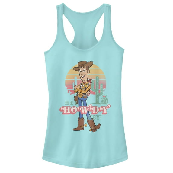 Junior's Toy Story Hey Woody Racerback Tank Top Cancun X Large