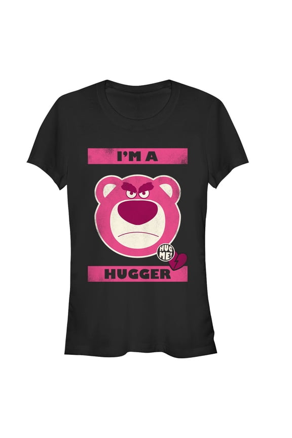 Junior's Toy Story I'm a Hugger Lotso Bear  Graphic Tee Black Small