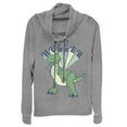 thumbnail image 1 of Junior's Toy Story I'm a Hugger Rex Cowl Neck Sweatshirt Gray Heather Large, 1 of 3