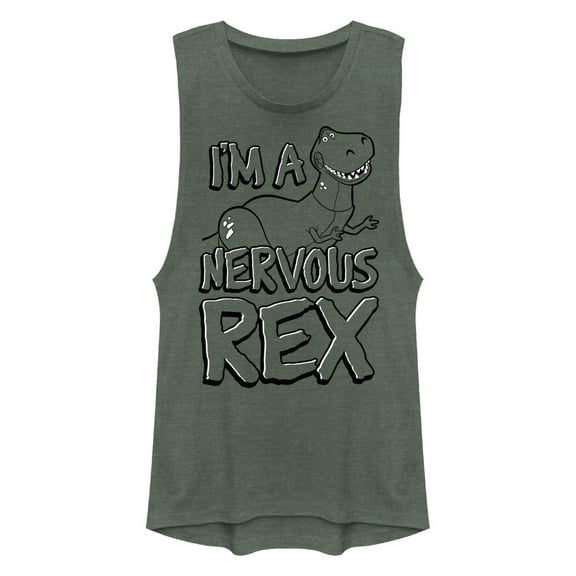 Junior's Toy Story I'm a Nervous Rex  Festival Muscle Graphic T-Shirt