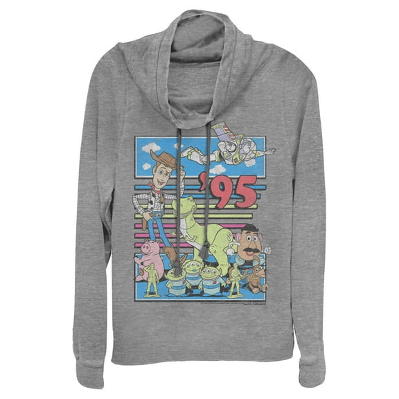 Junior's Toy Story Retro Best Friend Toys  Cowl Neck Sweatshirt Gray Heather Small