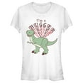 thumbnail image 1 of Junior's Toy Story Rex I'm A Hugger Hearts  Graphic Tee White Medium, 1 of 3