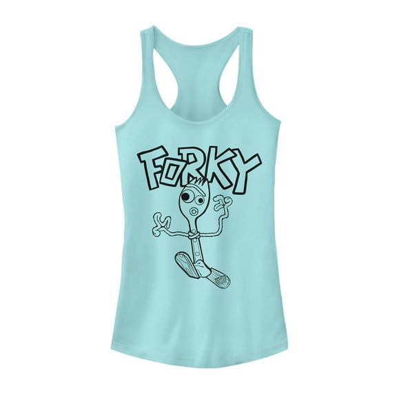 Junior's Toy Story Running Forky  Racerback Tank Top Cancun X Small
