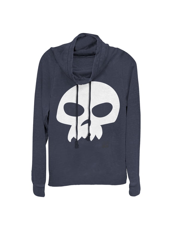 Junior's Toy Story Sid Skull Cowl Neck Sweatshirt Navy Blue Large