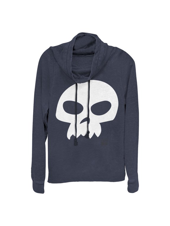 Junior's Toy Story Sid Skull Cowl Neck Sweatshirt Navy Blue X Small