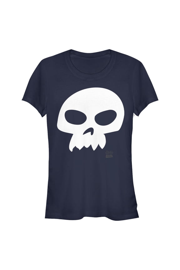 Junior's Toy Story Sid Skull Graphic Tee Navy Blue Large