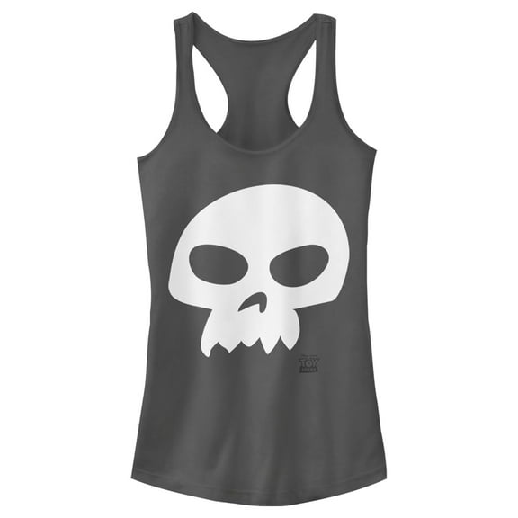 Junior's Toy Story Sid Skull  Racerback Tank Top Charcoal X Small