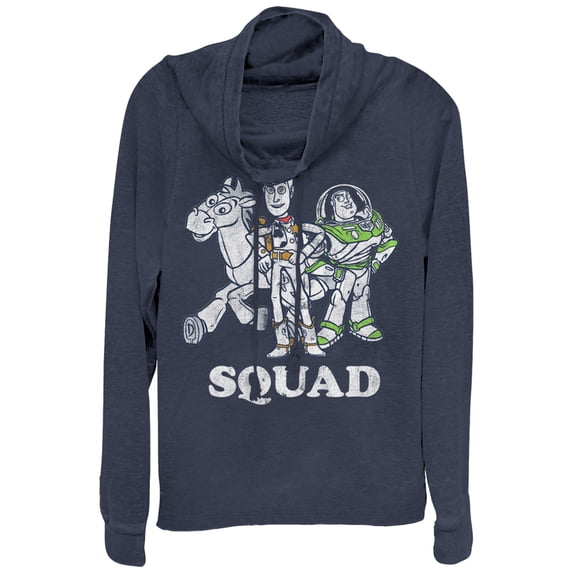 Junior's Toy Story Squad Cowl Neck Sweatshirt Navy Blue 2X Large