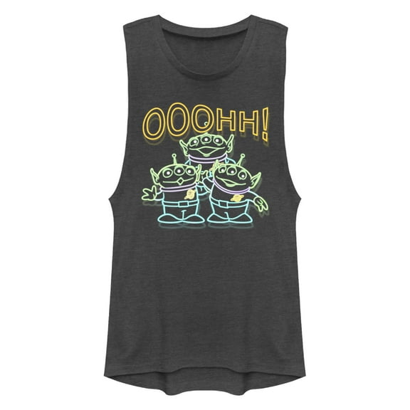 Junior's Toy Story Squeeze Toy Aliens Festival Muscle Graphic T-Shirt