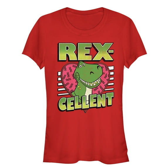 Junior's Toy Story Valentine Rex-Cellent Graphic Tee Red Medium