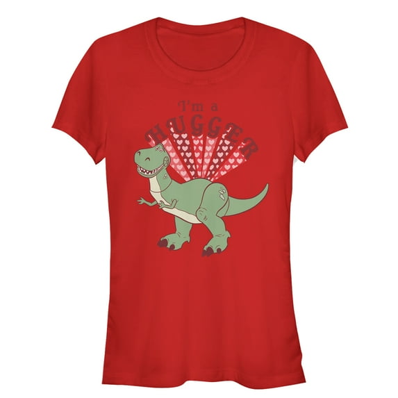 Junior's Toy Story Valentine Rex Hugger Graphic Tee Red Small