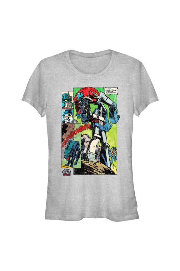 Junior's Transformers And Megatron Stands Supreme Panel  Graphic T-Shirt
