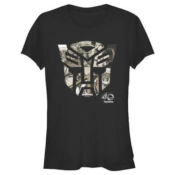 Junior's Transformers Anniversary Comic Logo Graphic T-Shirt