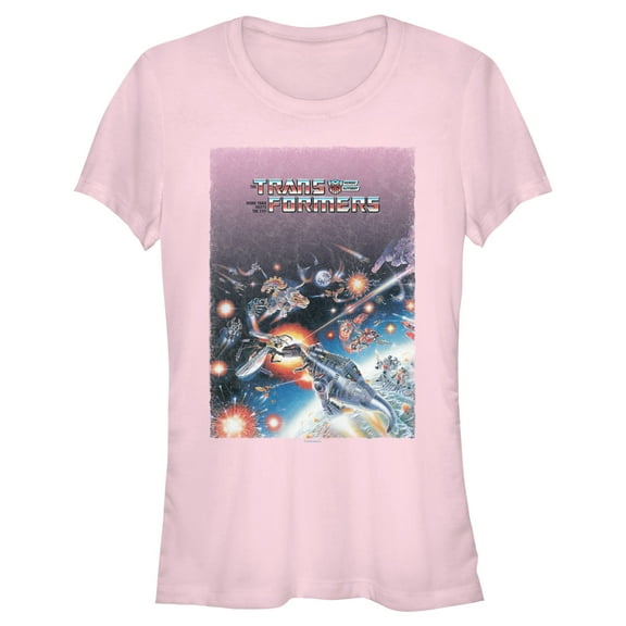 Junior's Transformers Atmosphere Battle Poster  Graphic T-Shirt
