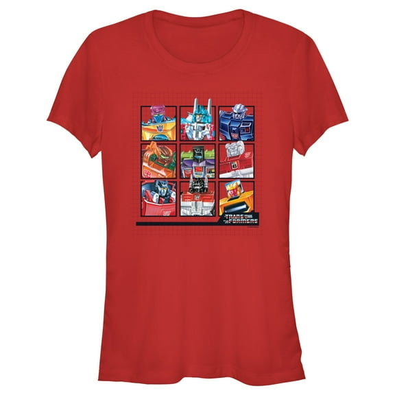 Junior's Transformers Autobots 9 Square Layout  Graphic T-Shirt