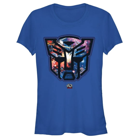 Junior's Transformers Autobots Space Battle Logo  Graphic T-Shirt