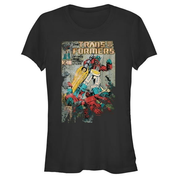 Junior's Transformers Distressed Optimus Prime Autobot Killer  Graphic T-Shirt