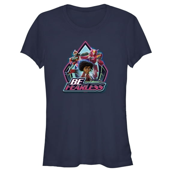 Junior's Transformers: EarthSpark Be Fearless Badge Graphic Tee Navy Blue 2X Large