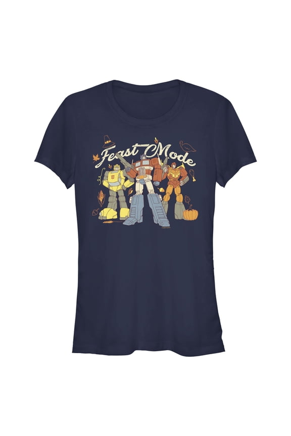 Junior's Transformers Feast Mode Graphic Tee Navy Blue X Large