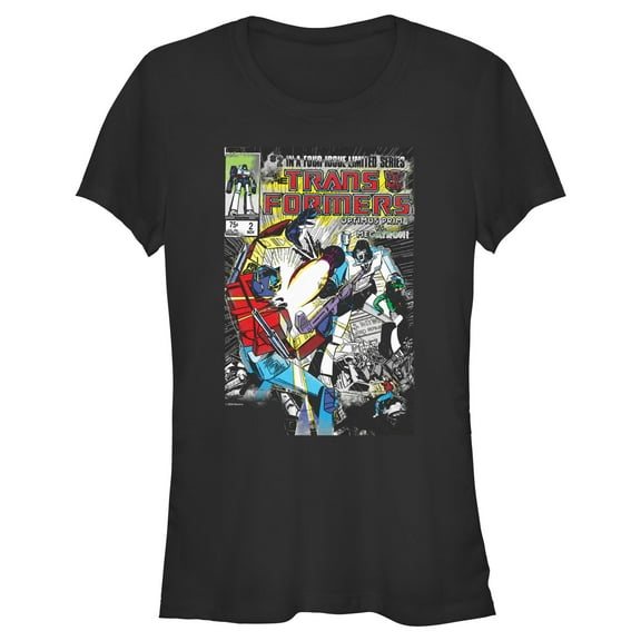 Junior's Transformers Megatron vs Optimus Prime Fight Panel Graphic T-Shirt