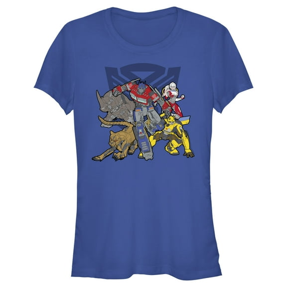 Junior's Transformers: Rise of the Beasts Team Logo  Graphic Tee Royal Blue Small