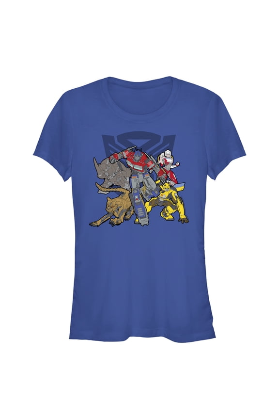Junior's Transformers: Rise of the Beasts Team Logo Graphic Tee Royal Blue X Large