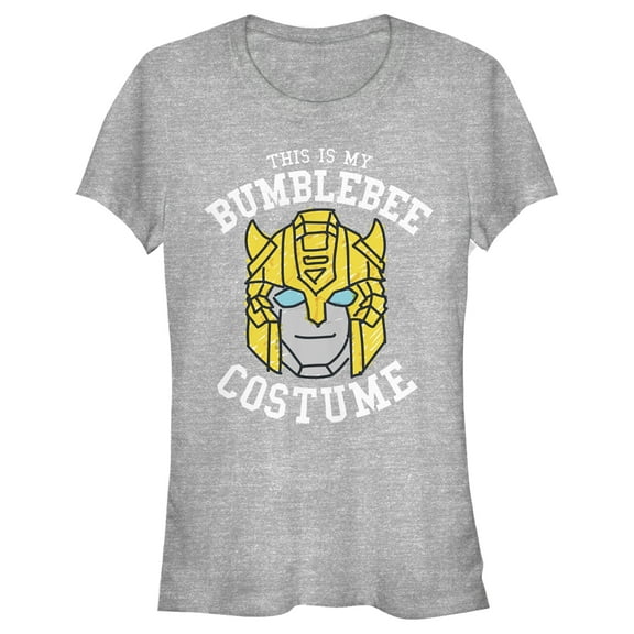 Junior's Transformers This is My Bumblebee Costume Graphic Tee Athletic Heather Large