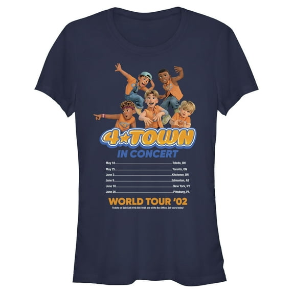 Junior's Turning Red 4*Town Tour Dates Graphic Tee Navy Blue / 1 Medium
